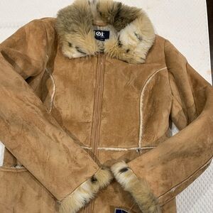 LEI Brown Jacket with Faux Fur Trim
